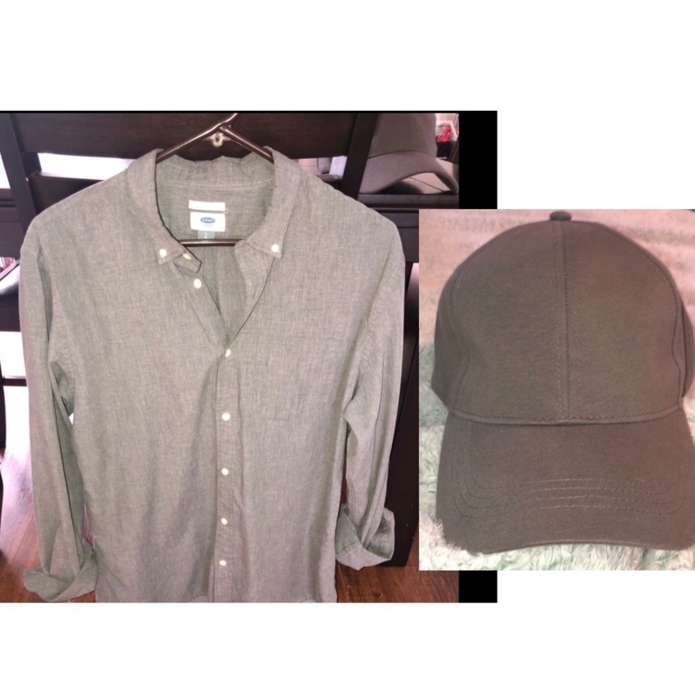 Old Navy Slim Fit shirt and Free Press hat Large